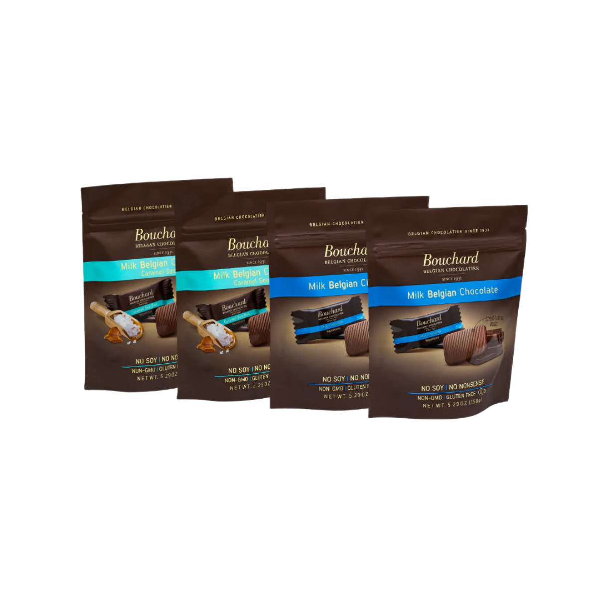 Belgian Milk Chocolate Combo Pack - 5.29 OZ (150g) (4 Pack)