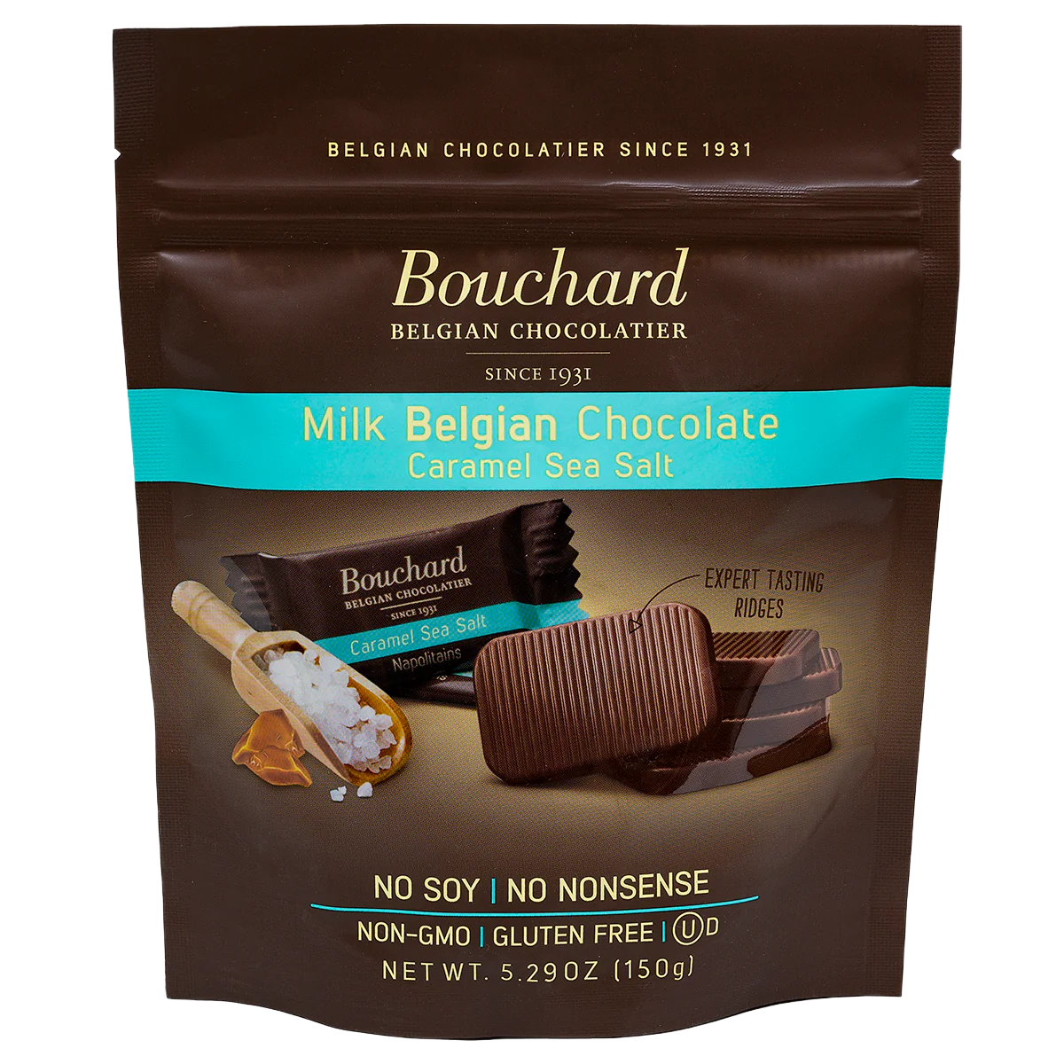 Bouchard Belgian milk chocolate with caramel sea salt 150g - Belgian Chocolate