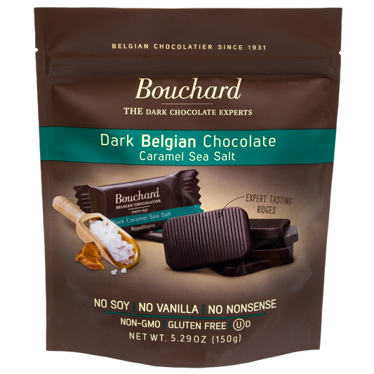Bouchard Belgian dark chocolate 72% with caramel sea salt 150g - Belgian Chocolate