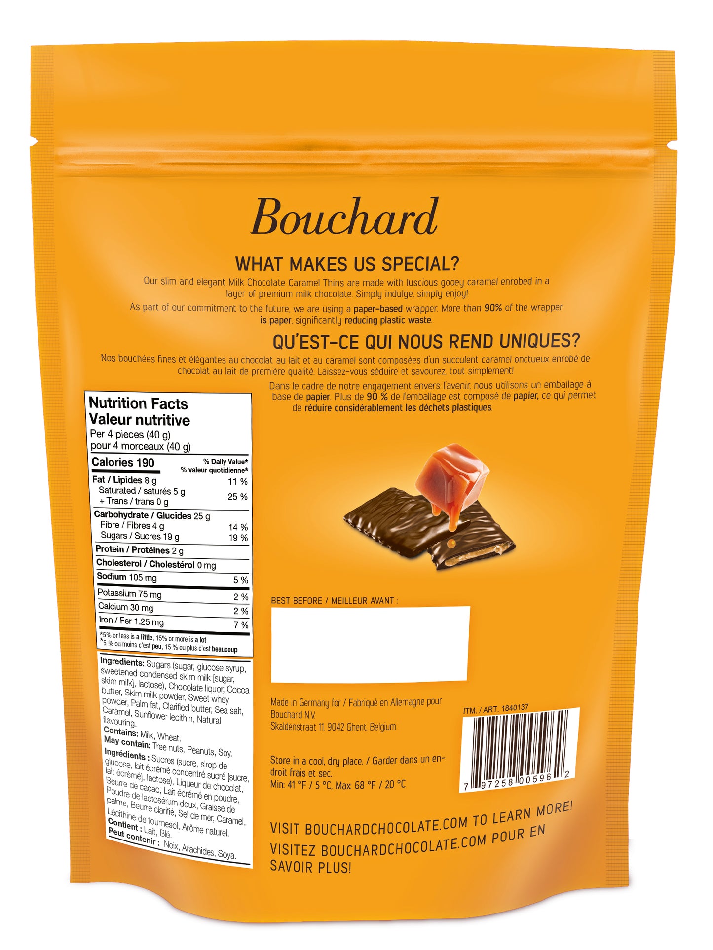 Bouchard caramel thins nutrition facts