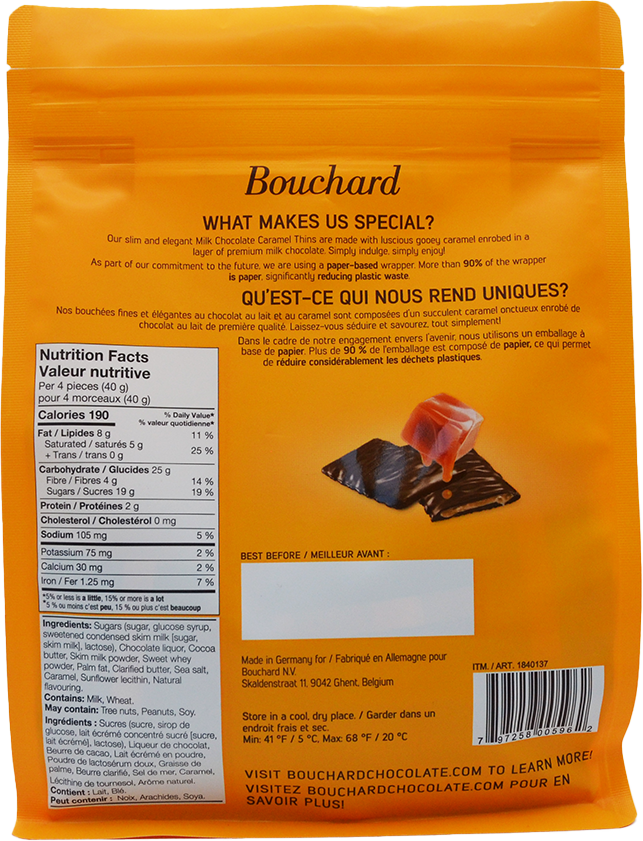 Milk Chocolate Caramel Thins - 21.2 OZ (1.3 LB/600g)