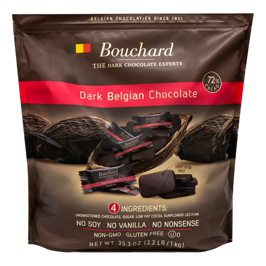 Bouchard Belgian dark chocolate 72% 1KG - Belgian Chocolate
