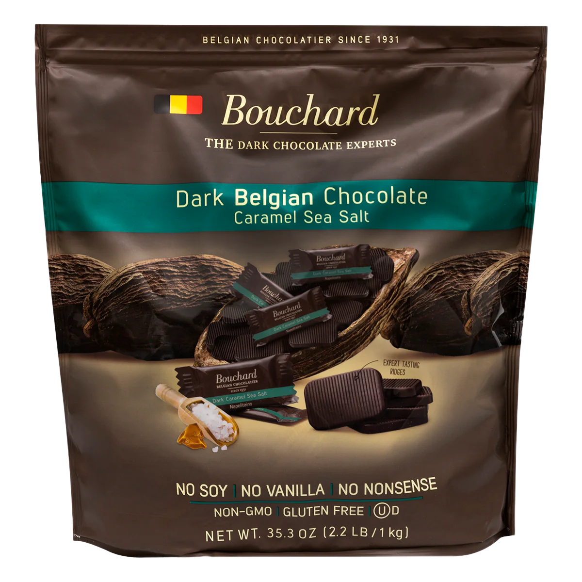 LOCAL PICKUP - Belgian Dark Chocolate Caramel Sea Salt Napolitains 35.3 OZ (2.2 LB/1KG)