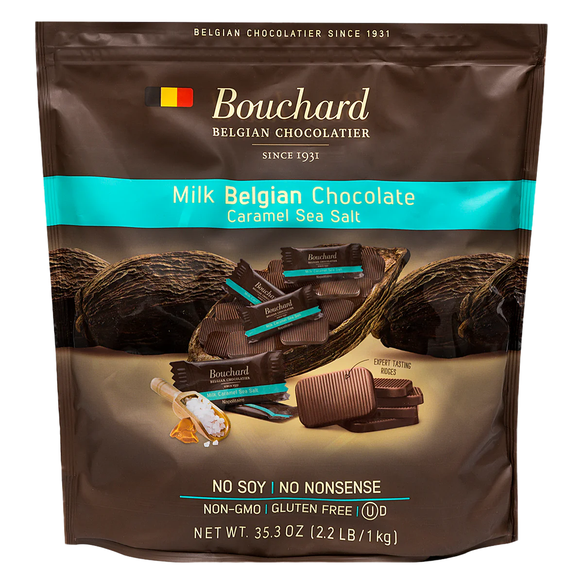 LOCAL PICKUP - Belgian Milk Chocolate Caramel Sea Salt Napolitains 35.3 OZ (2.2 LB/1KG)