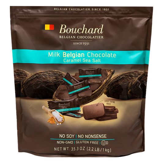 Bouchard Belgian milk chocolate with caramel sea salt 1KG - Belgian Chocolate