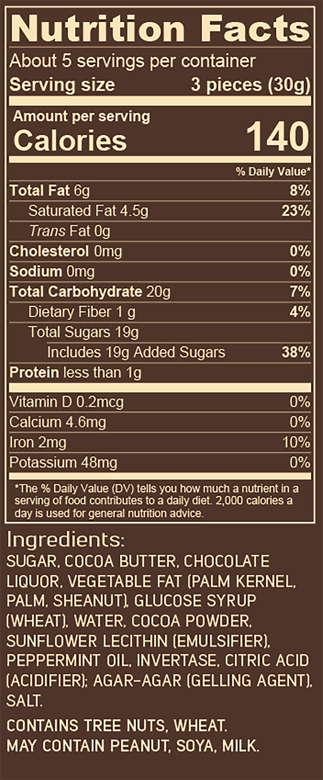 LOCAL PICKUP - Dark Chocolate Mint Thins (72% Cacao) 5.3 OZ (.3 LB/150g)