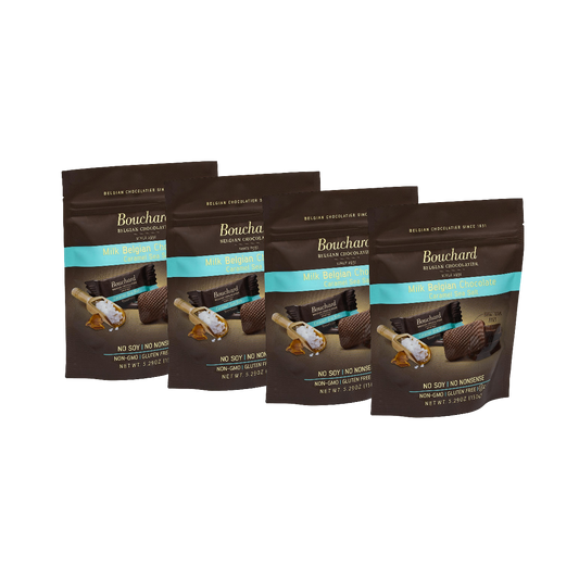 Belgian Milk Chocolate Caramel Sea Salt Napolitains 5.29 OZ (150g) (4 Pack)