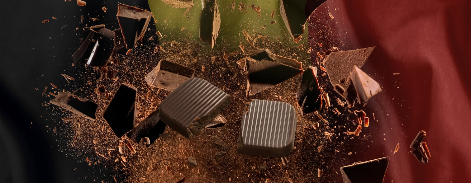 Shattered pieces of chocolate