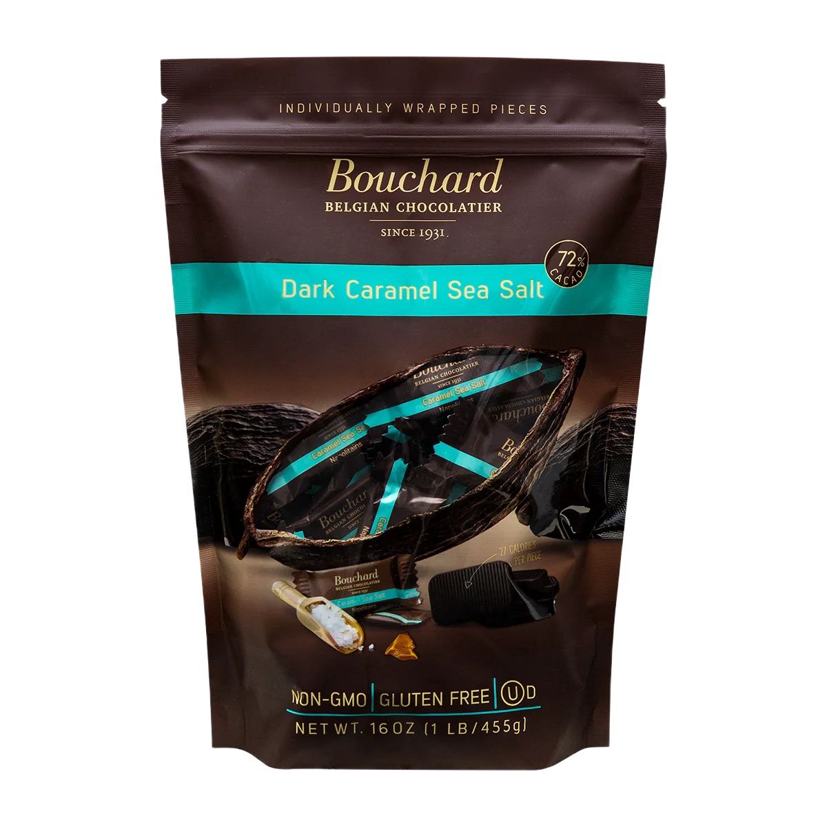 Bouchard Milk Belgian Chocolate with Carmel Sea Salt (16oz)