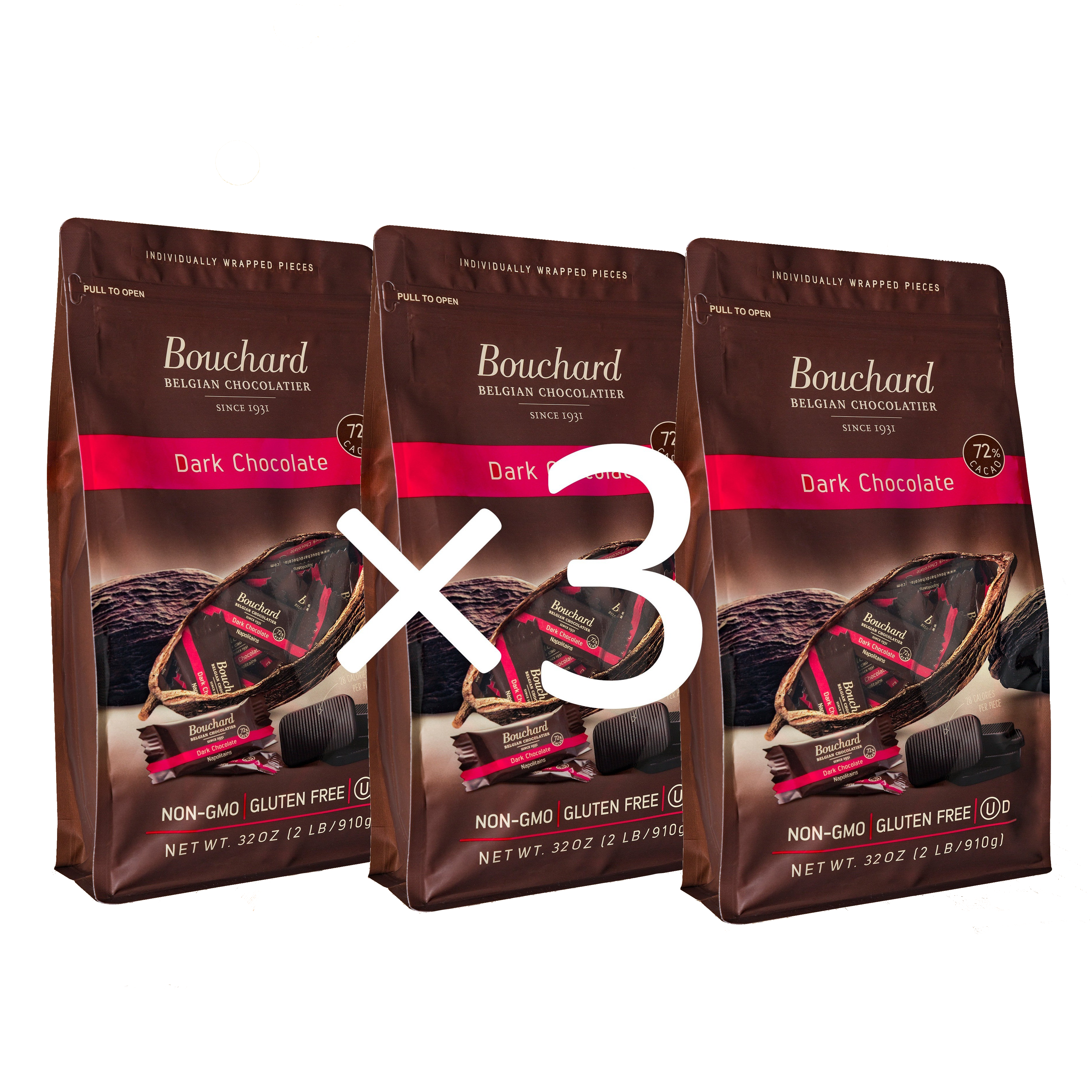 Belgian Dark Chocolate Probiotic Napolitains – Bouchard - The Dark Chocolate  Experts