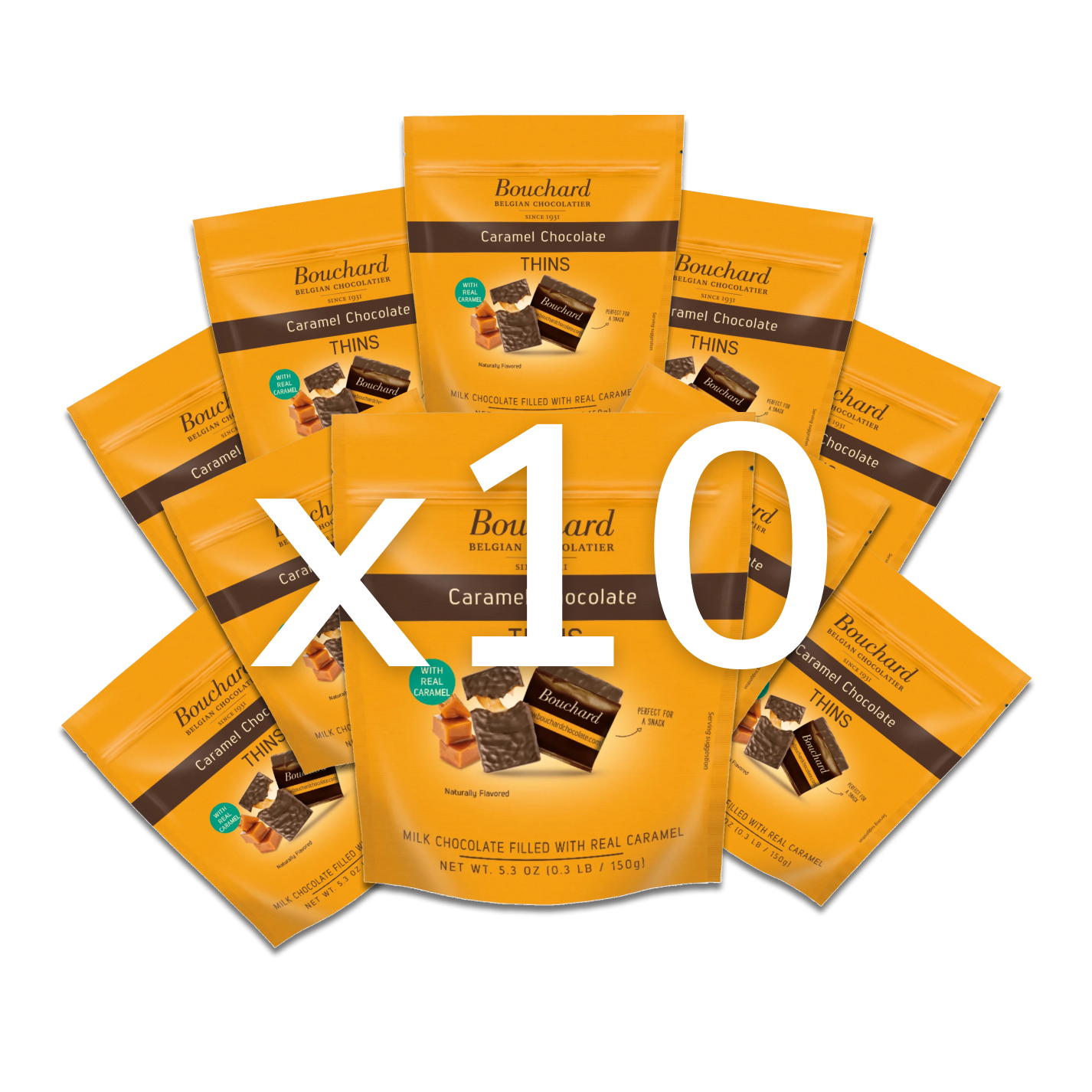 Milk Chocolate Caramel Thins - 5.3 OZ (.3 LB/150g) (10 Pack)