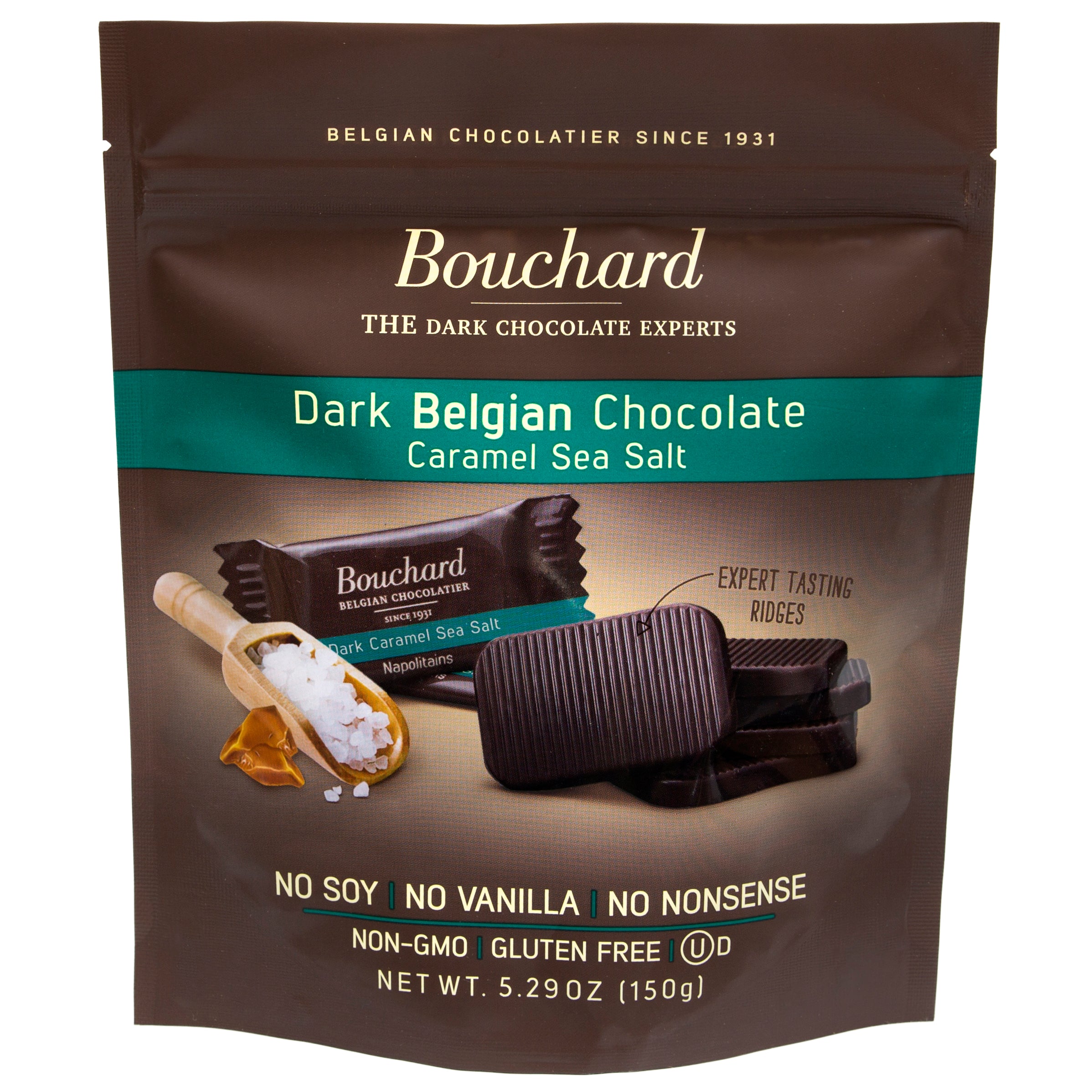 Belgian Dark Chocolate Caramel Sea Salt Napolitains 5.29 OZ (150g ...