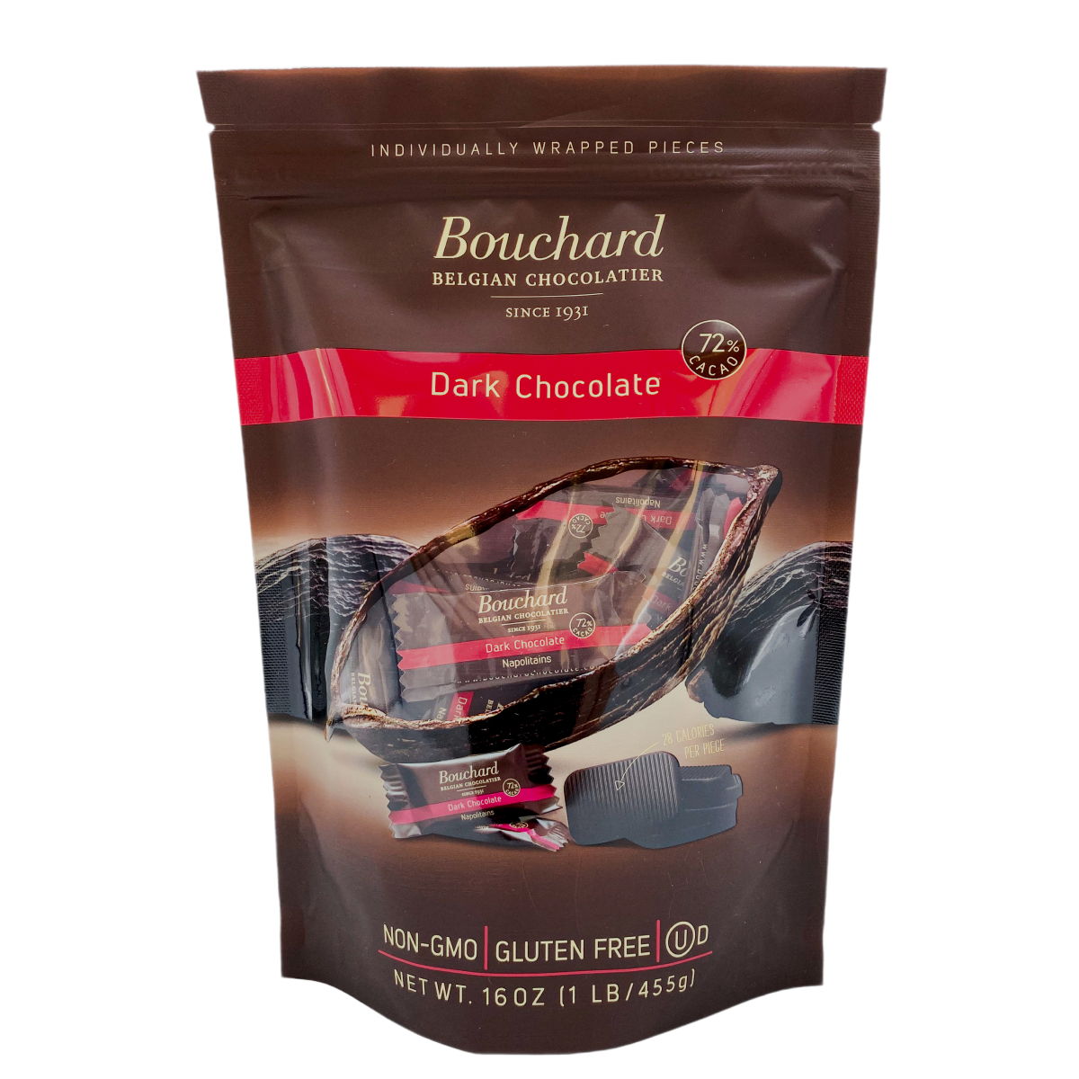 Belgian Dark Chocolate Napolitains (72% Cacao) 16 OZ (1 LB/455g)