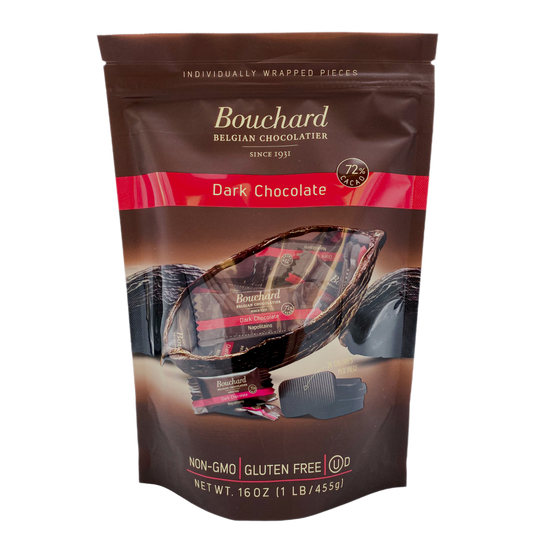 Belgian Dark Chocolate Napolitains (72% Cacao) 16 OZ (1 LB/455g)