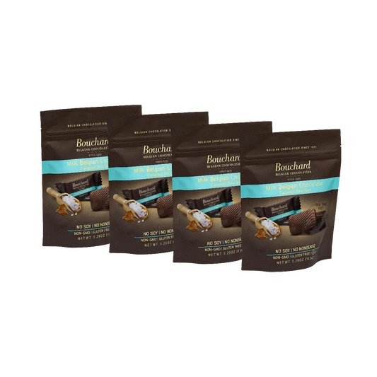 Belgian Milk Chocolate Caramel Sea Salt Napolitains 5.29 OZ (150g) (4 Pack)