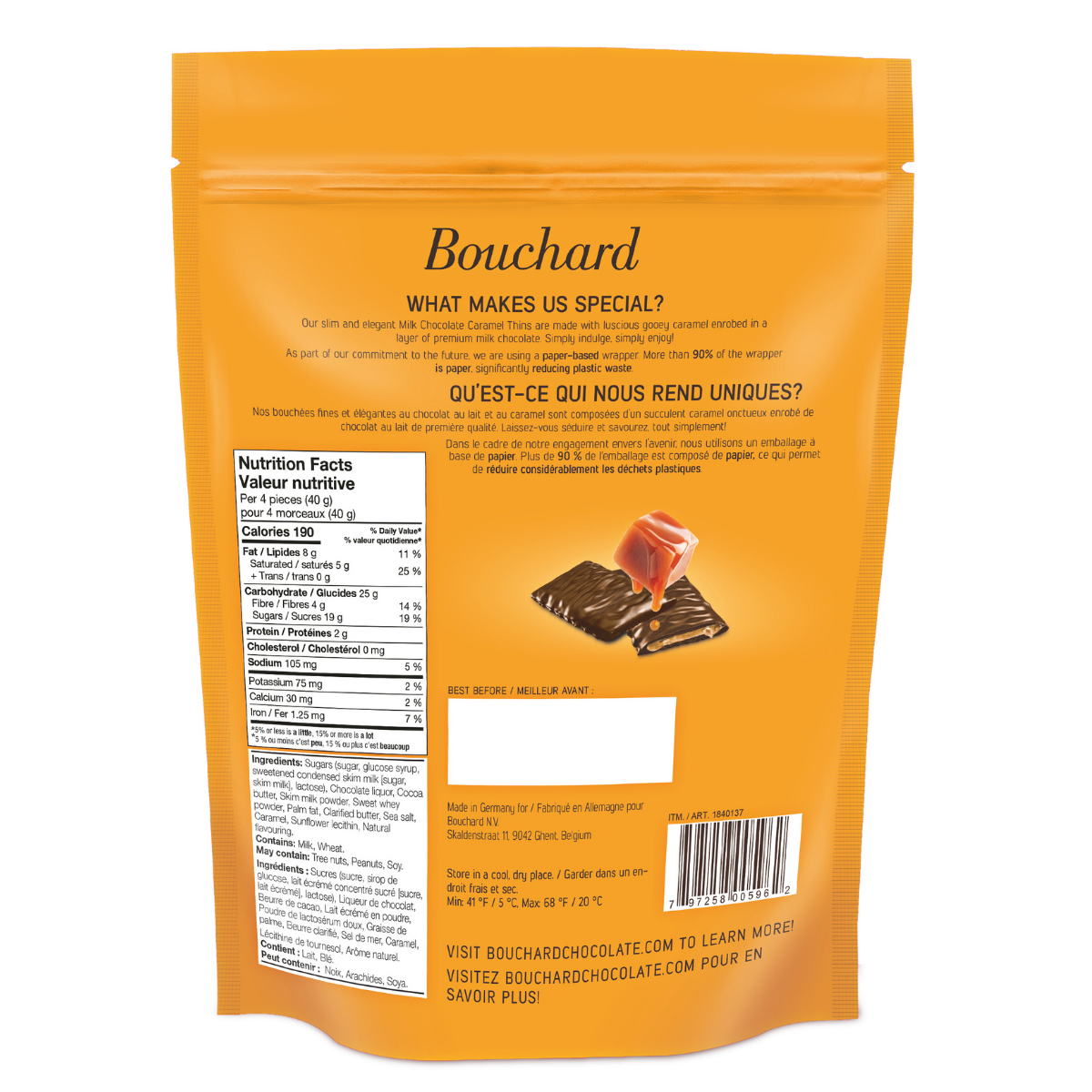 LOCAL PICKUP - Milk Chocolate Caramel Thins - 5.3 OZ (.3 LB/150g)