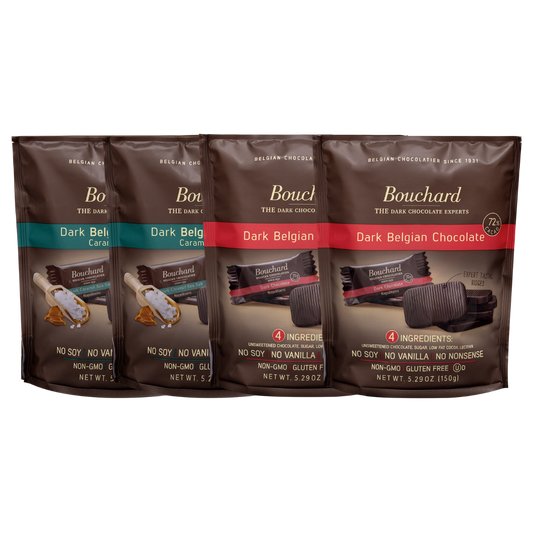Belgian Dark Chocolate Combo Pack - 5.29 OZ (150g) (4 Pack)