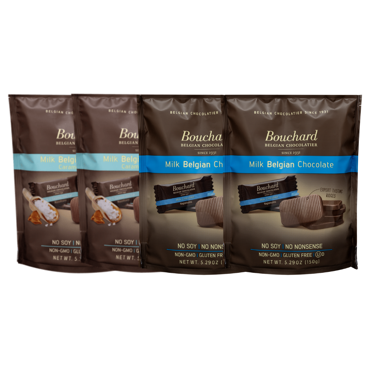 Belgian Milk Chocolate Combo Pack - 5.29 OZ (150g) (4 Pack)