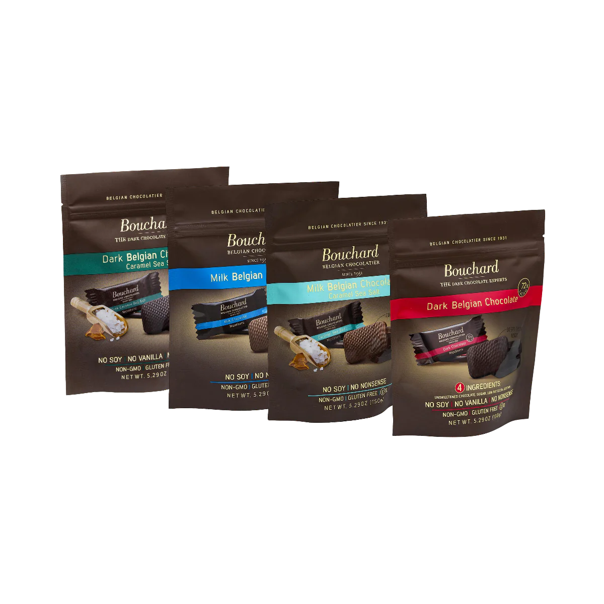 Belgian Chocolate Napolitains - Variety Pack 5.29 OZ (150g) (4 Pack)