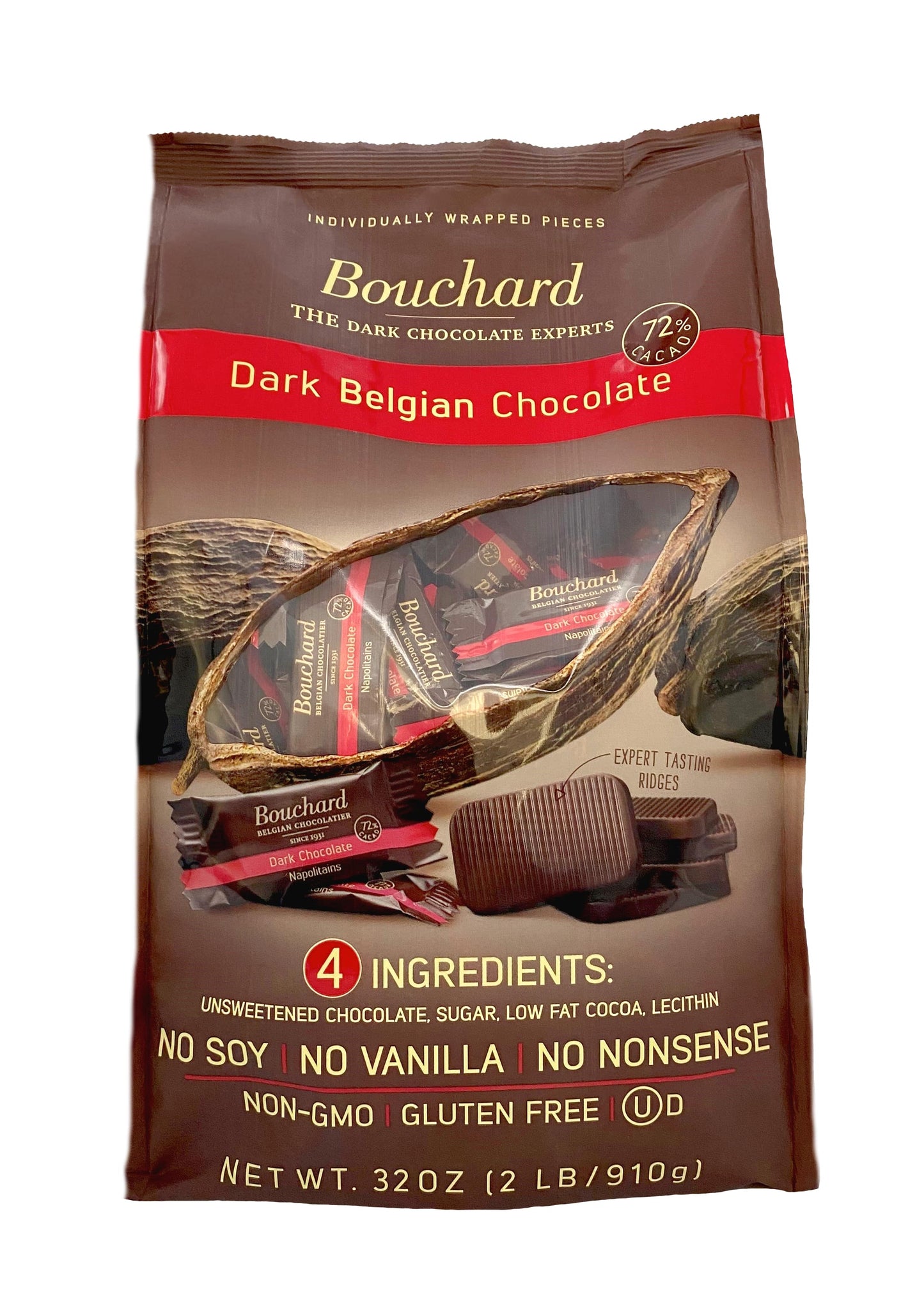 NEW 2LB BAG - TEST PRODUCTION: Belgian 72% Dark Chocolate Napolitains