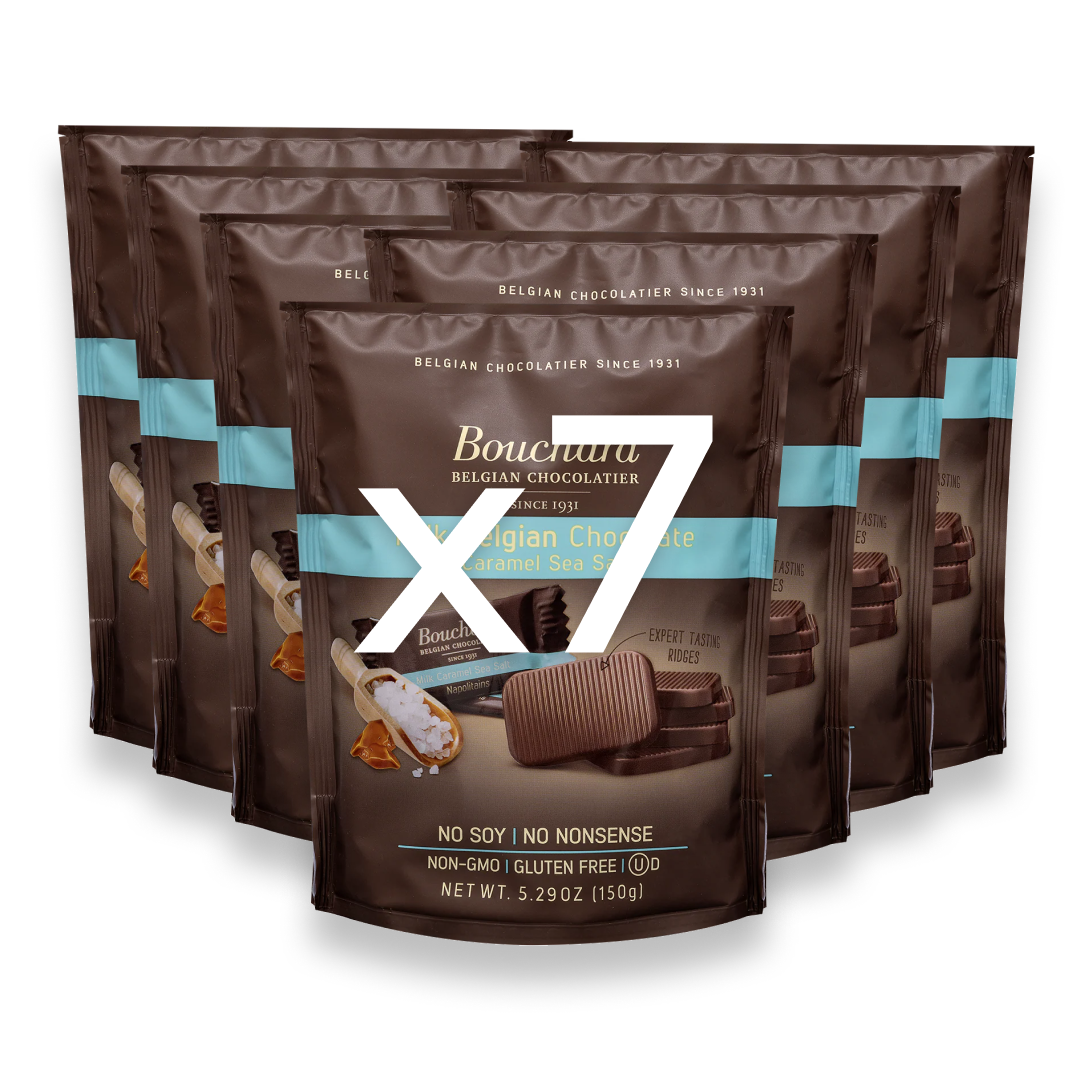Belgian Milk Chocolate Caramel Sea Salt Napolitains 5.29 OZ (150g) (7 Pack)