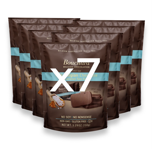 Belgian Milk Chocolate Caramel Sea Salt Napolitains 5.29 OZ (150g) (7 Pack)